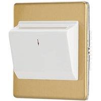 Contactum Lyric 10AX Key Card Switch Brushed Brass with White Inserts (573RP)