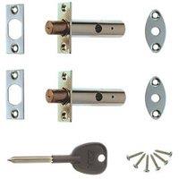 ERA Brass Concealed Door Security Bolts 78mm Satin 2 Pack (5748G)