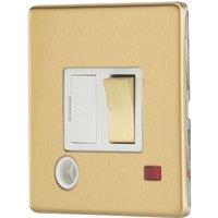 Contactum Lyric 13A Switched Fused Spur & Flex Outlet with Neon Brushed Brass with White Inserts (574RP)