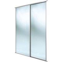 Spacepro Classic 2-Door Framed Sliding Wardrobe Doors Silver Frame Mirror Panel 1793mm x 2260mm (5752F)