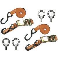 Van Guard Ratchet Tie-Down Straps with Hooks & Eye Bolts 2.5m x 25mm 2 Pack (5755T)