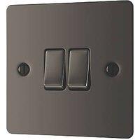 LAP 20A 16AX 2-Gang 2-Way Light Switch Black Nickel (575PN)
