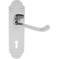 Smith & Locke Lulworth Fire Rated Lock Lever on Backplate Door Handles Pair Polished Chrome (5768R)