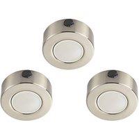 LAP Iris Round LED CCT Cabinet Downlights Satin Nickel 15W 3 x 400lm 3 Pack (576FY)