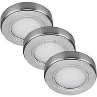 Sensio Hype TrioTone Round LED Cabinet Downlights Brushed Steel 6W 170-190lm 3 Pack (576PH)