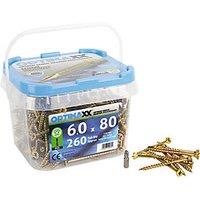 Optimaxx PZ Countersunk Wood Screws 6mm x 80mm 260 Pack (576TY)