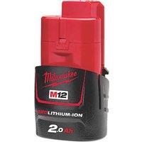Milwaukee M12 B2 12V 2.0Ah Li-Ion RedLithium Battery (577FJ)