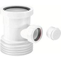 McAlpine Push-Fit 1-Boss Single Socket Toilet Connector Pipe White 110mm (577JJ)