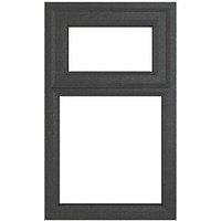 Crystal Top Opening Clear Triple-Glazed Casement Anthracite on White uPVC Window 610mm x 1040mm (577JN)