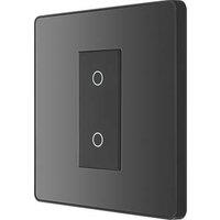 British General Evolve 1-Gang 2-Way LED Single Master Trailing Edge Touch Dimmer Switch Black Chrome (577PY)