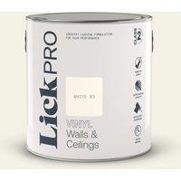 LickPro 2.5Ltr White 03 Vinyl Matt Emulsion Paint (577TM)