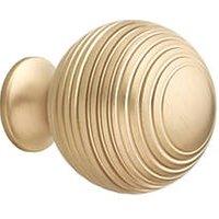 Elite Knobs & Handles Reeded Cabinet Knob Brushed Brass 30mm (578KK)