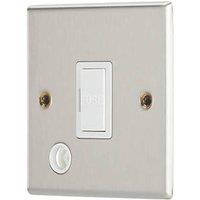 Contactum iConic 13A Unswitched Fused Spur & Flex Outlet Brushed Steel with White Inserts (578RP)