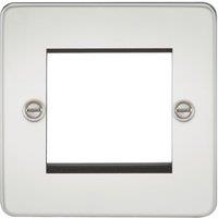 Knightsbridge Flat Plate 2-Module Modular Faceplate Polished Chrome (578YA)