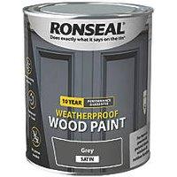 Ronseal 750ml Grey Satin Wood Paint (579FF)