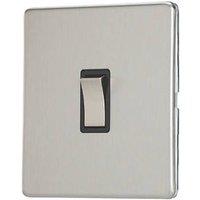 Contactum Lyric 10AX 1-Gang Intermediate Switch Brushed Steel with Black Inserts (579RP)