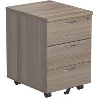 TC Group 3-Drawer Mobile Desk Pedestal Grey Oak 404mm x 500mm x 640mm (579TT)