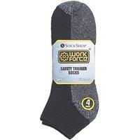 SockShop Heavy Duty Safety Trainer Socks Black 6-11 4 Pairs (580JJ)