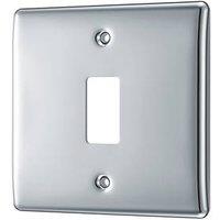 British General Nexus Metal Grid 1-Module Grid Faceplate Polished Chrome (580RF)