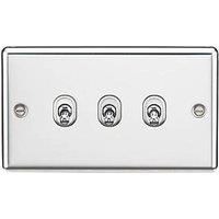 Knightsbridge 10AX 3-Gang 2-Way Light Switch Polished Chrome (580TY)