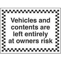 "Vehicles & Contents" Sign 450mm x 600mm (5814T)