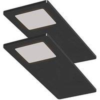 Sensio Astro Pro Rectangular LED Under Cabinet Lights Black 9.6W 240-270lm 2 Pack (581PE)