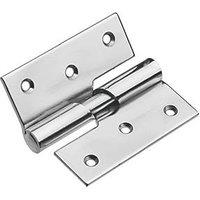 Smith & Locke Polished Chrome Rising Butt Hinges LH 75mm x 70.6mm 2 Pack (581PY)