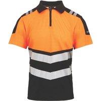 Regatta Hi-Vis X-Pro Polo Shirt Black/Orange X Large 44" Chest (581YA)