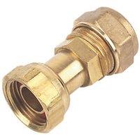 Flomasta Brass Compression Straight Tap Connector 15mm x 1/2" (58294)