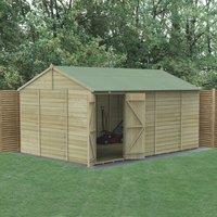 Forest Beckwood 14' 6" x 10' (Nominal) Reverse Apex Shiplap Timber Shed with Base (582PW)