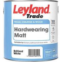 Leyland Trade Hardwearing 2.5Ltr Brilliant White Matt Emulsion Paint (583HP)