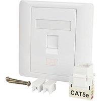 Labgear 1-Gang RJ45 Ethernet Socket White with Colour-Matched Inserts (583KM)