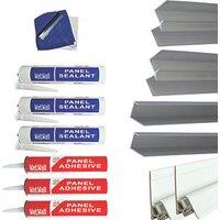 Splashwall Panel Installation & Care Kit Satin Anodised Aluminium 13 Piece Set (583KU)