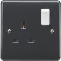 Knightsbridge Part M 13A 1-Gang DP Switched Plug Sockets Anthracite (583YA)