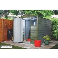 Trimetals Titan 640 6' 6" x 5' (Nominal) Apex Metal Shed Olive Green (58414)