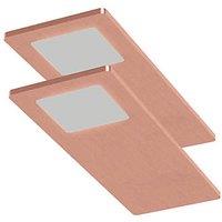 Sensio Astro TrioTone Rectangular LED Under Cabinet Lights Copper 9.6W 240-270lm 2 Pack (584PE)