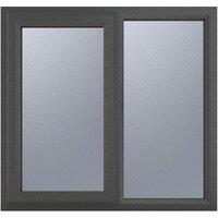 Crystal Left-Hand Opening Obscure Double-Glazed Casement Anthracite on White uPVC Window 1190mm x 1115mm (584VH)