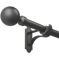 Rothley Matt Black Extendable Curtain Pole w/ Orb Finials 28mm x 165-300cm (584YU)