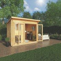 Mercia Studio 9' x 9' (Nominal) Pent Timber Log Cabin (585YL)