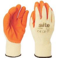 Site Latex Builders Gloves Orange/Yellow Large (586FR)