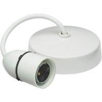 Knightsbridge 6" Pendant Set Light Fitting B22 White 3.46" (586YC)