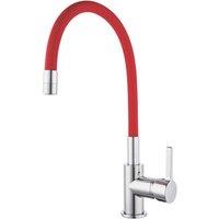 Piasa Pull-Out Spray Mixer Kitchen Tap Chrome & Red (587YT)