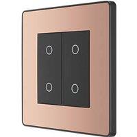 British General Evolve 2-Gang 2-Way LED Double Master Touch Trailing Edge Dimmer Switch Copper with Black Inserts (588PY)