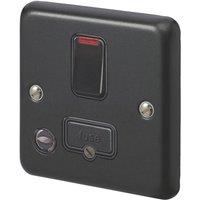 MK Contoura 13A Switched Fused Spur & Flex Outlet with Neon Black with Colour-Matched Inserts (588RG)