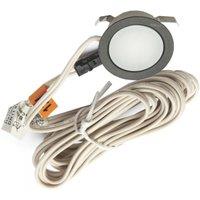 VEW Sola Recessed Round LED Kitchen Plinth Light Black 0.4W 27lm (588TW)