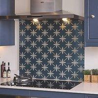 Laura Ashley Wicker Midnight Seaspray Kitchen Splashback 900mm x 750mm x 6mm (589JM)