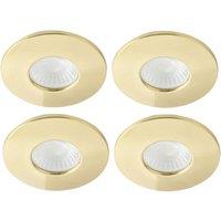 Spa Rhom Fixed Fire Rated LED Downlights Brass 8W 900lm 4 Pack (589VH)