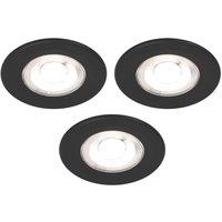 LAP Fixed Fire Rated LED Smart Downlights Matt Black 4.7W 520lm 3 Pack (590FM)