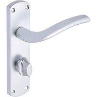 Smith & Locke Corfe Fire Rated WC Door Handles Pair Satin Chrome (590HY)