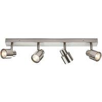 Knightsbridge Bar 4-Light Quad GU10 Ceiling Spotlight Brushed Chrome (592GA)